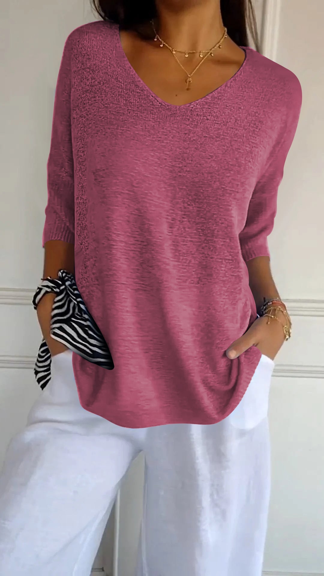 Anna | Knitted top with V-neck