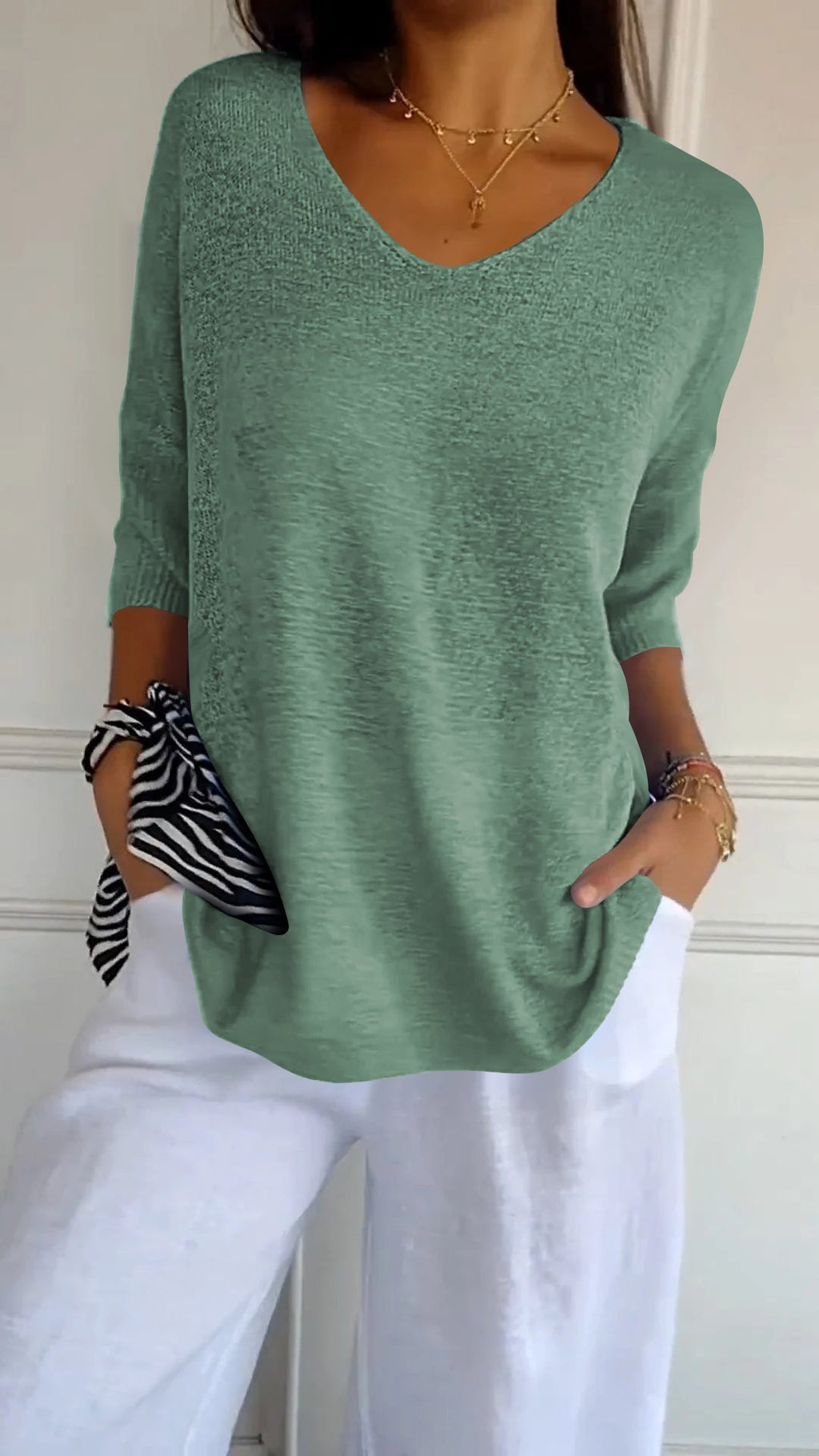 Anna | Knitted top with V-neck
