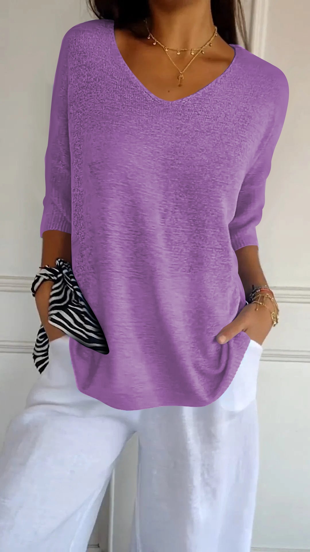 Anna | Knitted top with V-neck