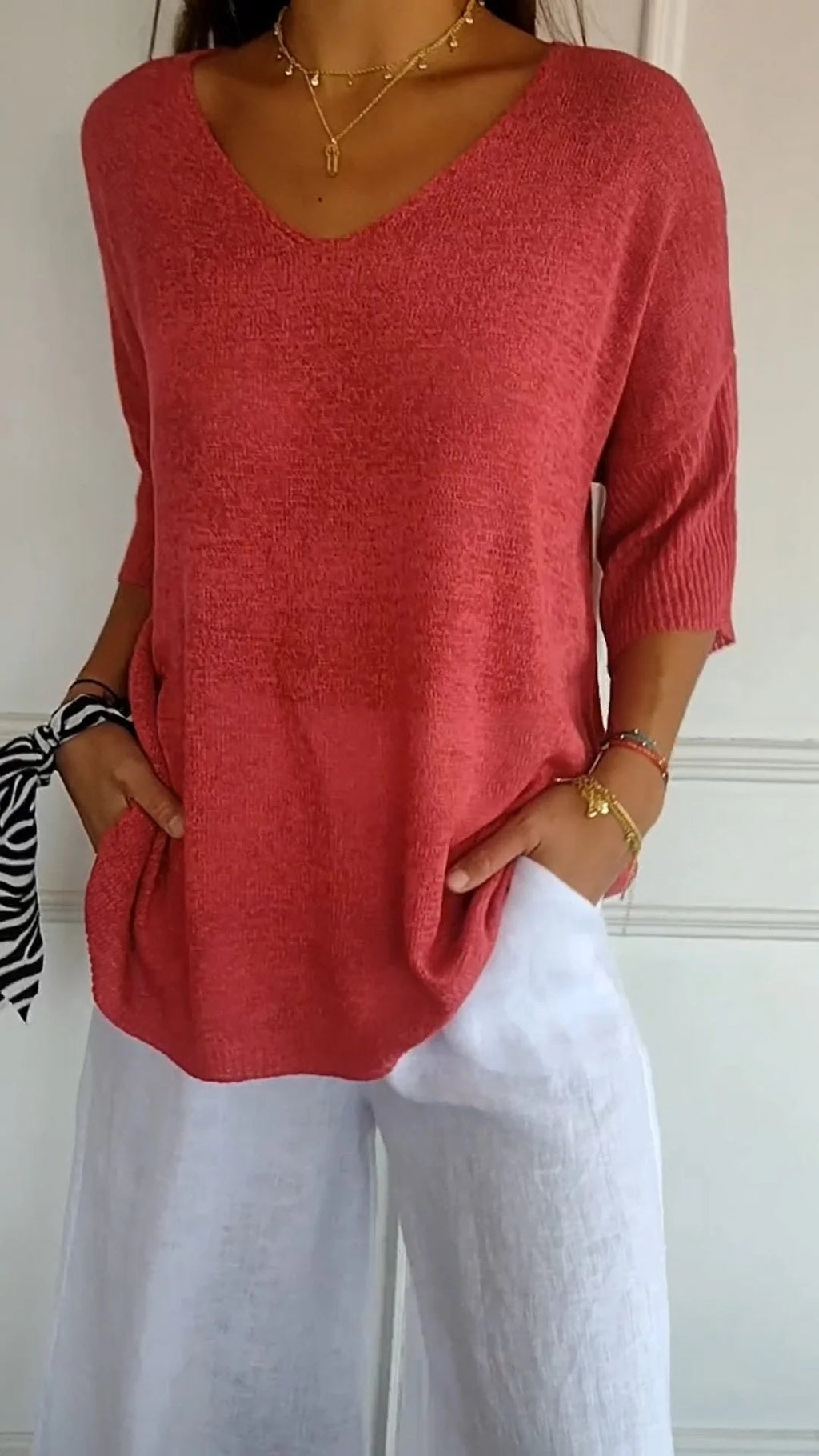 Anna | Knitted top with V-neck