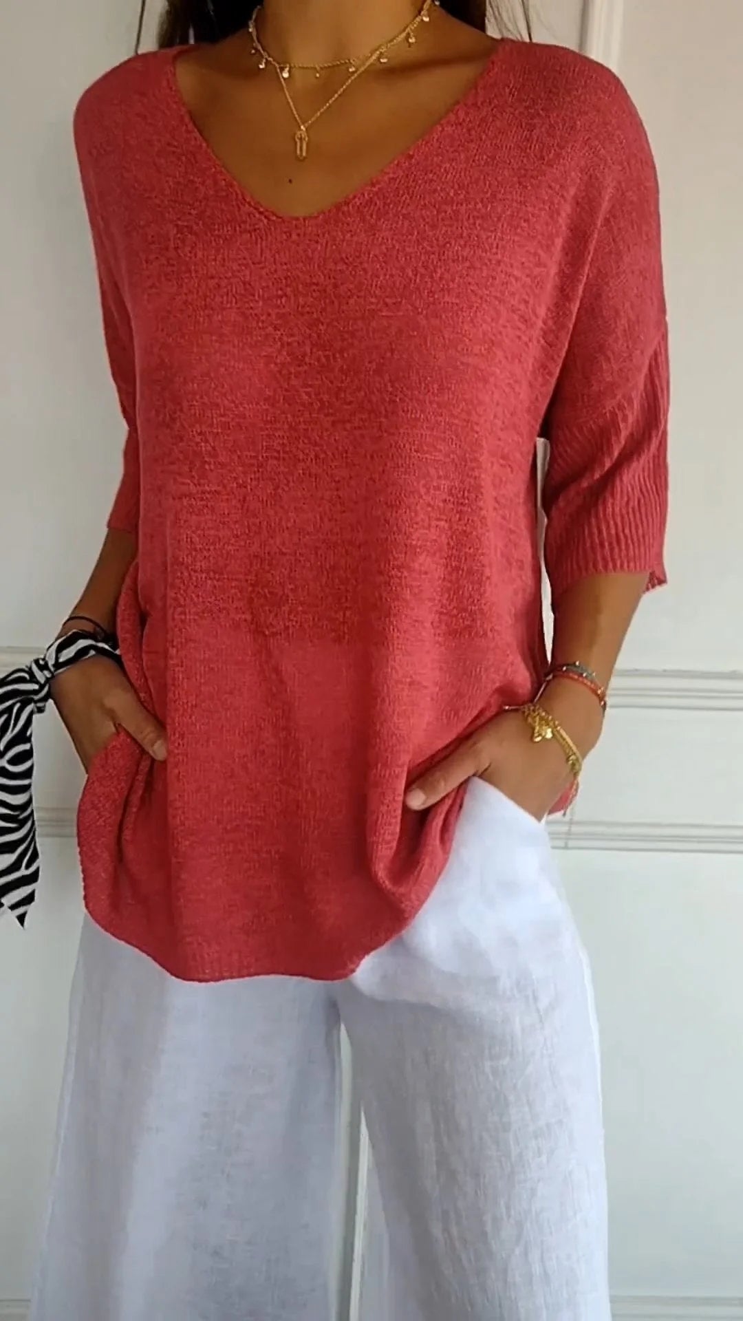 Anna | Knitted top with V-neck