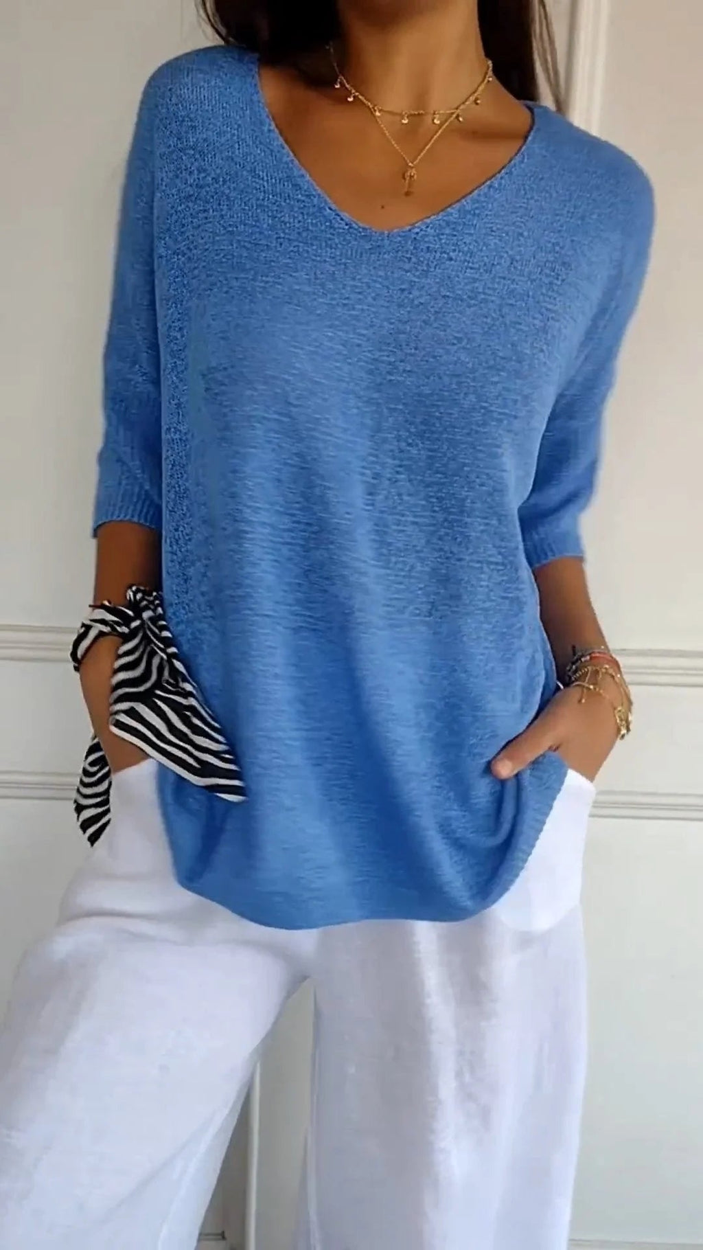 Anna | Knitted top with V-neck