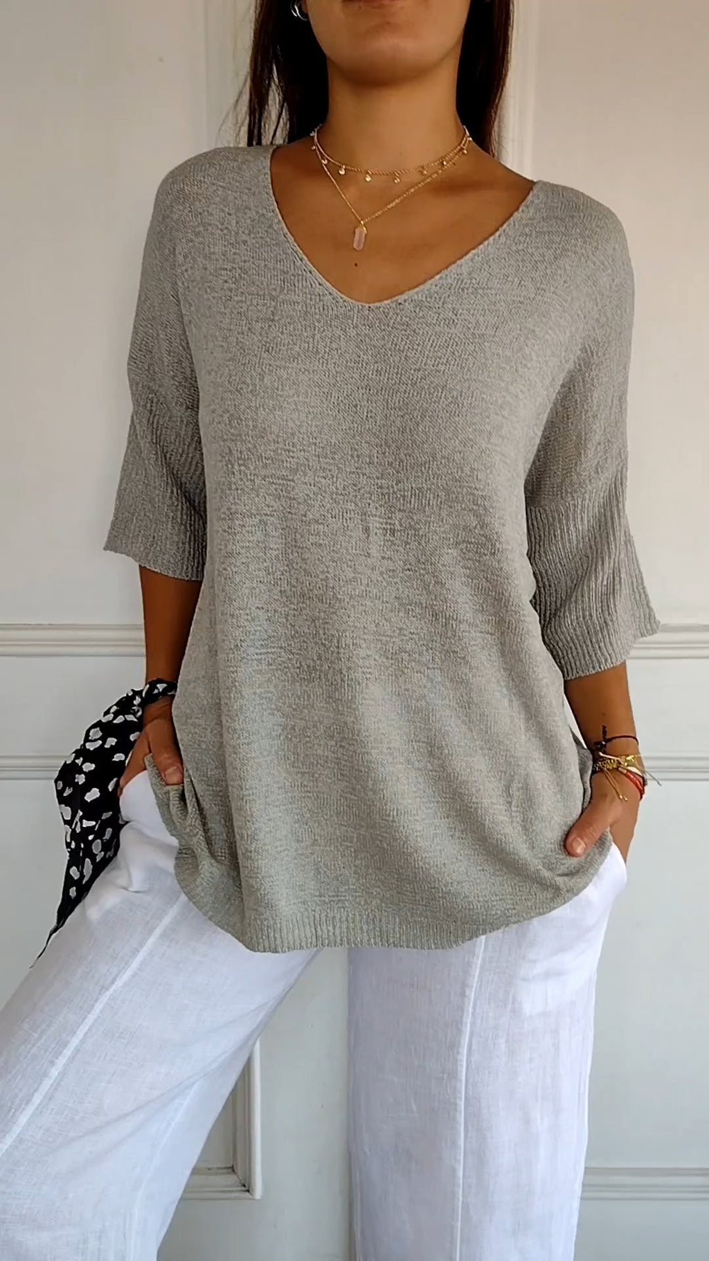 Anna | Knitted top with V-neck