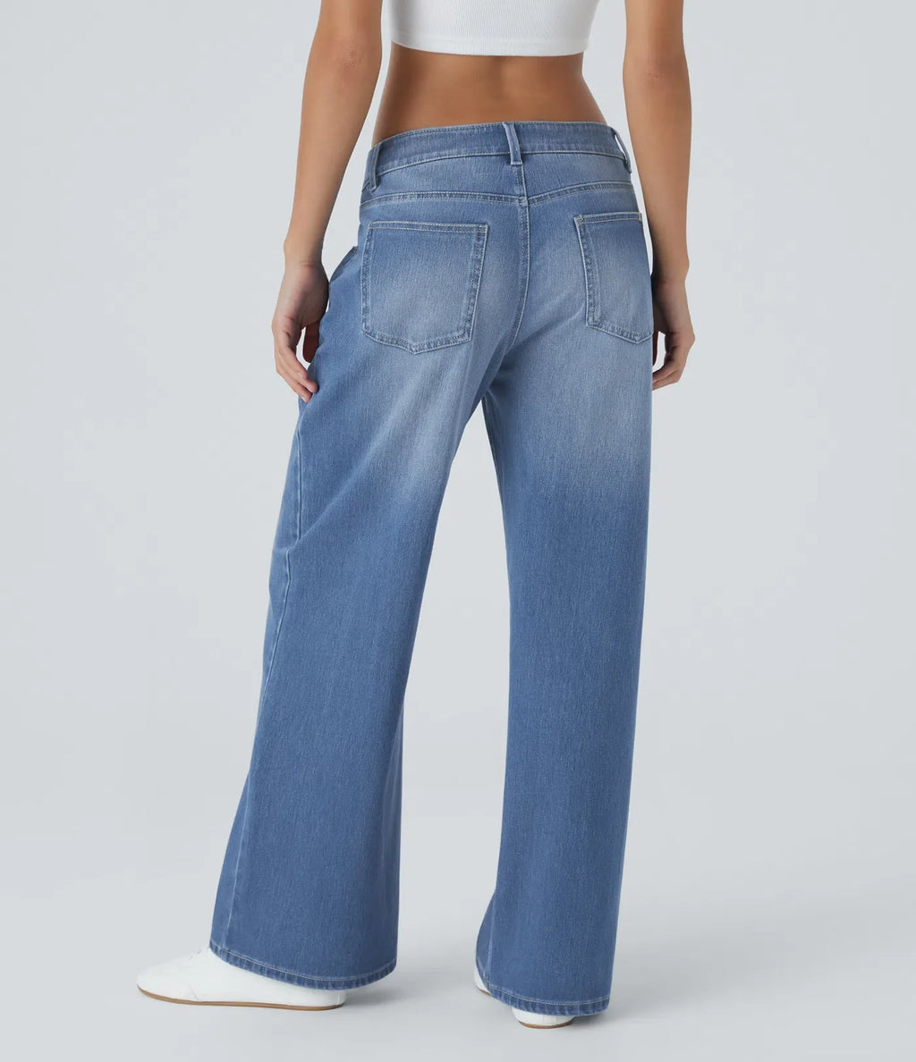 Linda | Comfortabele Jeans Met Handige Ritszakken &amp; Losvallende Elegante Pijpen