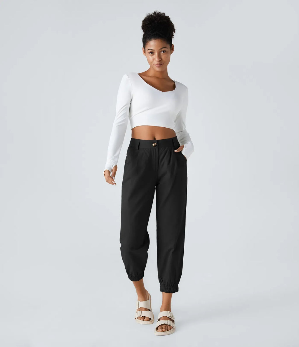 Marianne | Katoenen Broek avec Knopen, Rits et Praktische Zakken