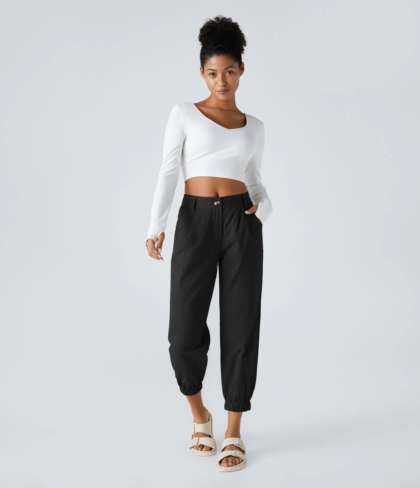 Marianne | Katoenen Broek avec Knopen, Rits et Praktische Zakken