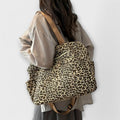 Sac bandoulière en toile à imprimé léopard