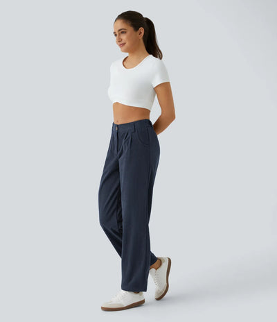 Annette | Comfortabele Broek Met Middelhoge Taille, Ritssluiting En Zijzakken