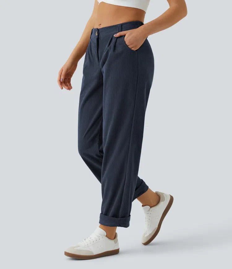 Annette | Comfortabele Broek Met Middelhoge Taille, Ritssluiting Et Zijzakken