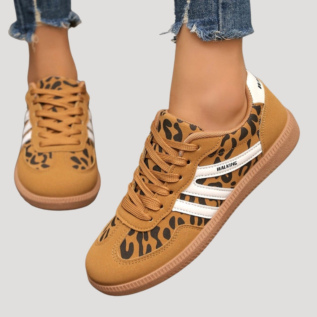 Baskets rétro à lacets pour femmes avec rayures contrastées