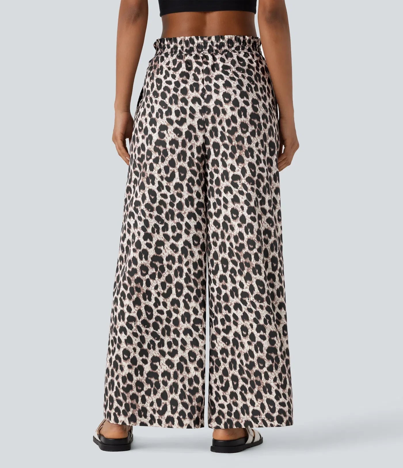 Lisette | Casual Broek Met Hoge Tailleband & Luipaardprint