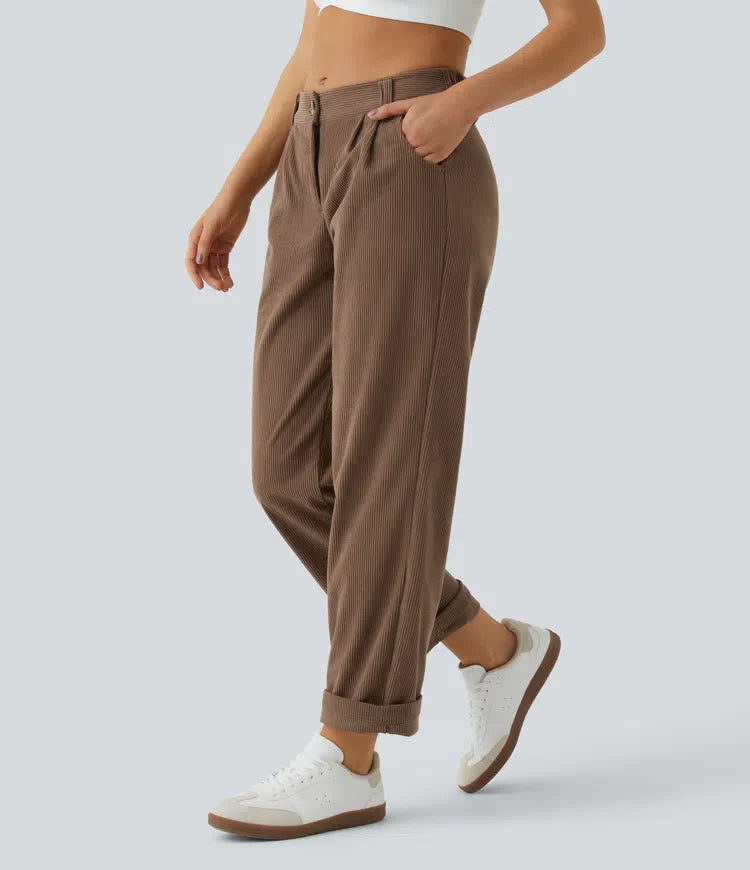 Annette | Comfortabele Broek Met Middelhoge Taille, Ritssluiting Et Zijzakken