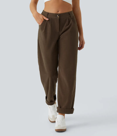 Annette | Comfortabele Broek Met Middelhoge Taille, Ritssluiting En Zijzakken