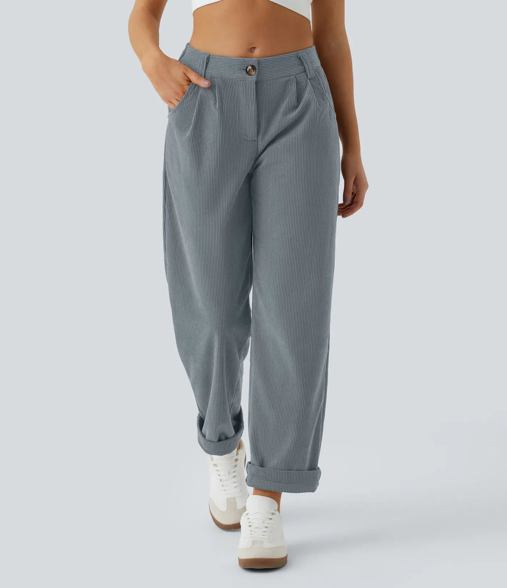 Annette | Comfortabele Broek Met Middelhoge Taille, Ritssluiting Et Zijzakken