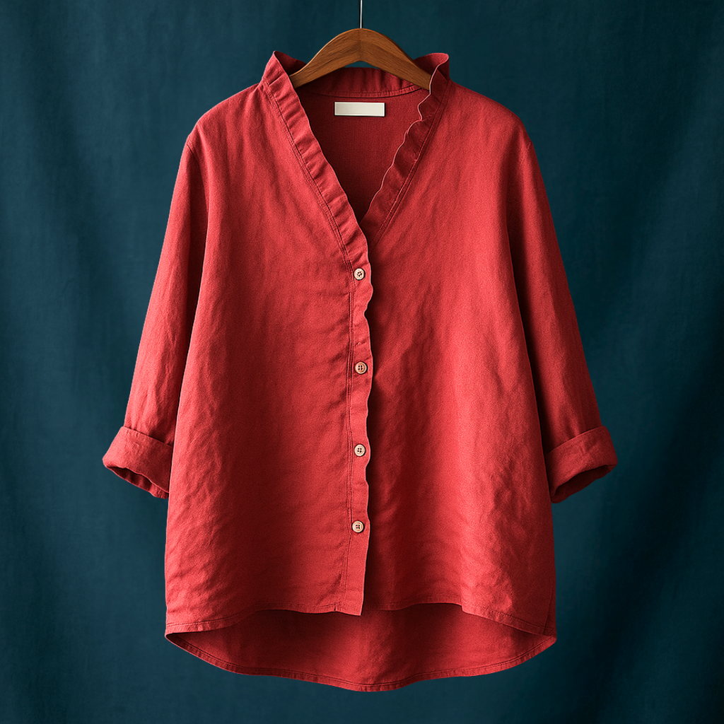 Joyce™ | Solid V-neck blouse