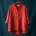 Joyce™ | Solid V-neck blouse