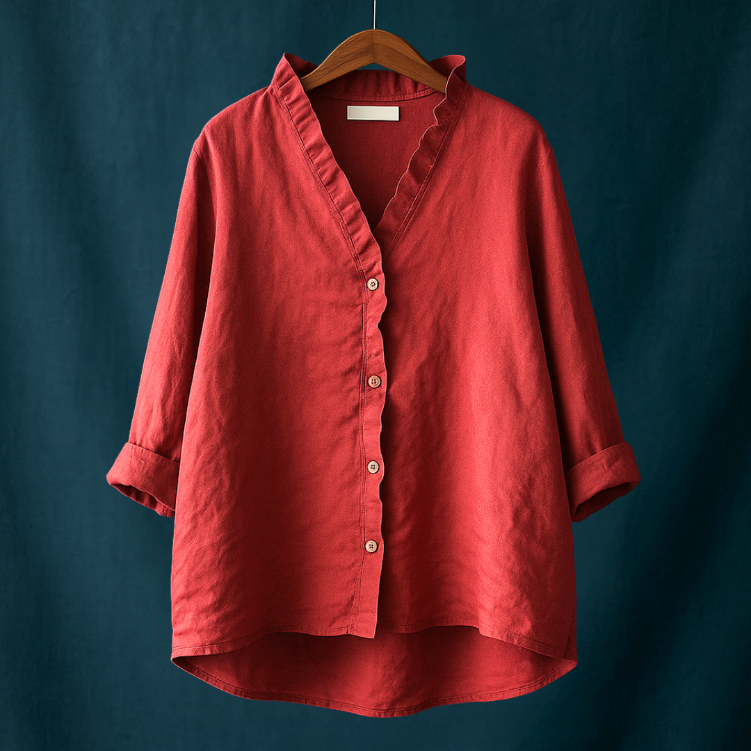 Joyce™ | Solid V-neck blouse