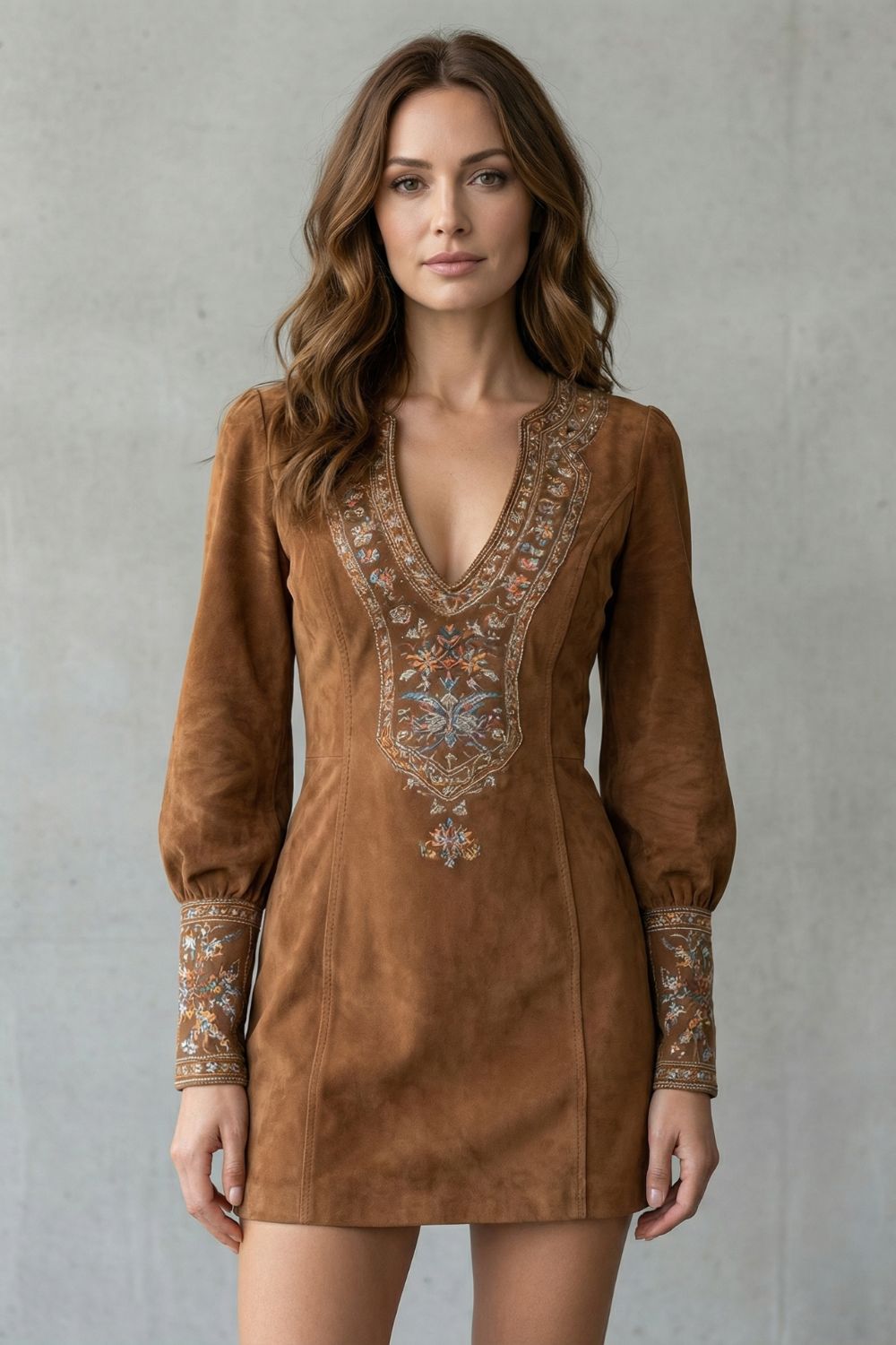 Eliranne – Détail brodé – Mini-robe bohème