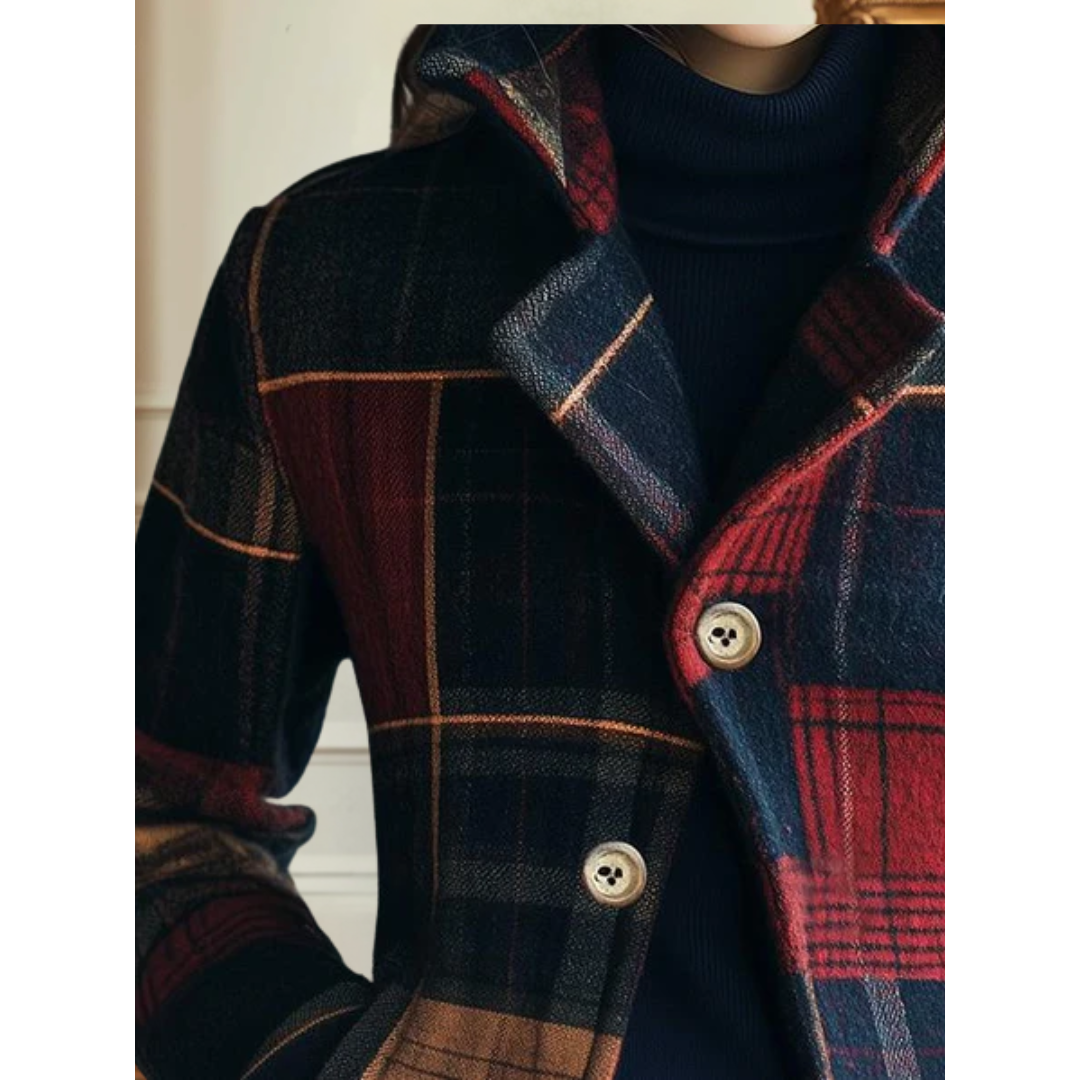 NOELLE | Veste classique en laine à carreaux