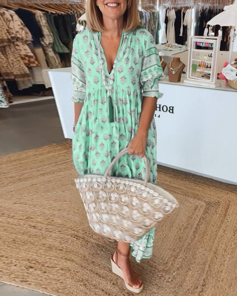 Mana | Robe chic à fleurs et col en V 