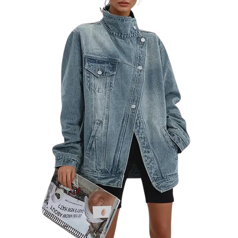 SARAH™ - Veste asymétrique boutonnée tendance style urbain