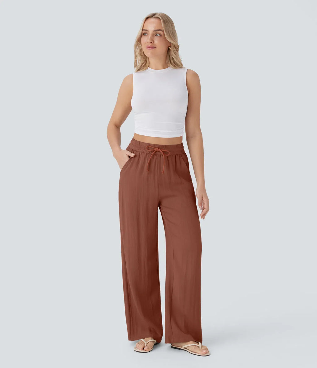 Lisa | Comfortabele &amp; Luchtige Linnen Broek met Elegante Pijpen | 1+1 Free