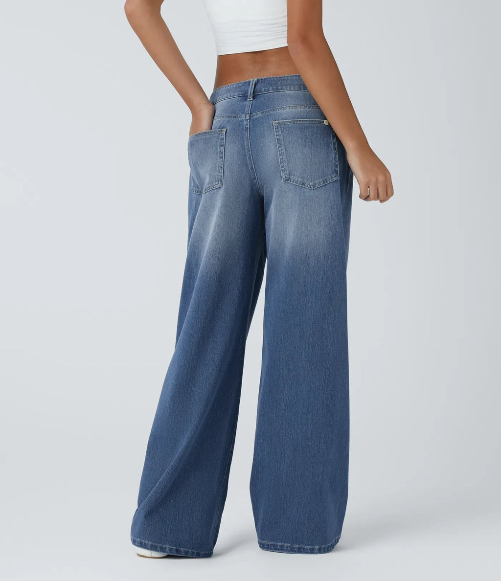 Sophia | Comfortabele Wide Leg Jeans Met Elegante Pasvorm &amp; Handige Ritszakken