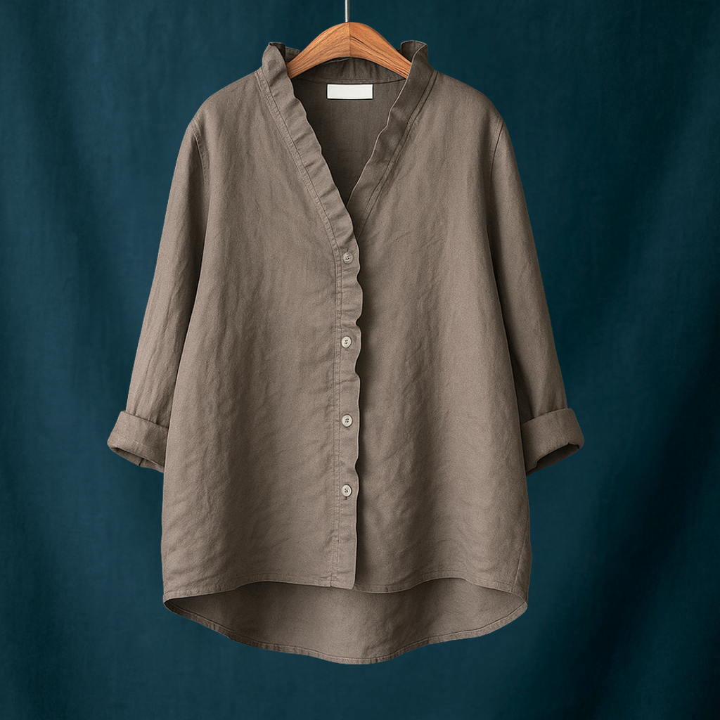 Joyce™ | Solid V-neck blouse