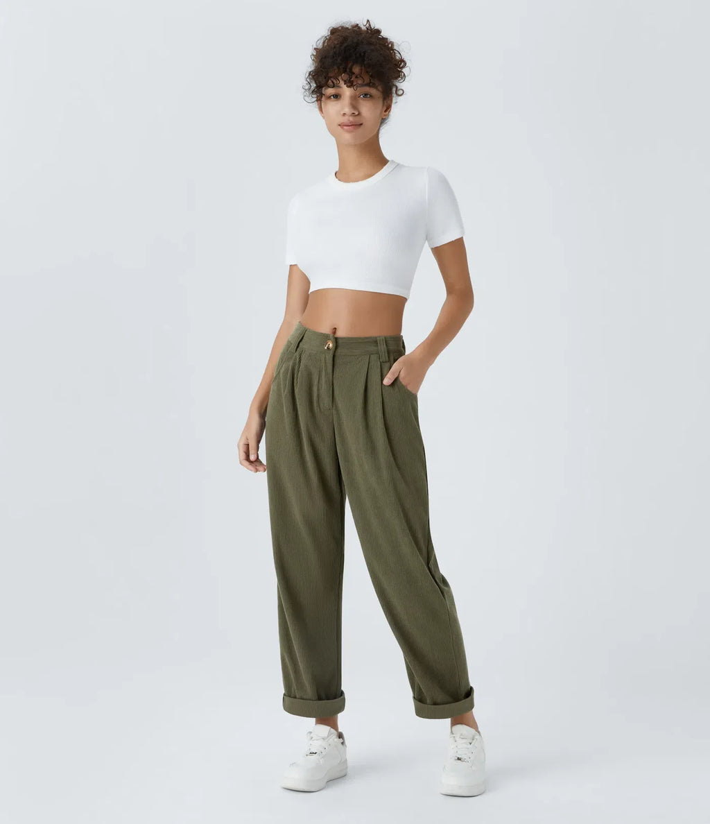 Annette | Comfortabele Broek Met Middelhoge Taille, Ritssluiting Et Zijzakken