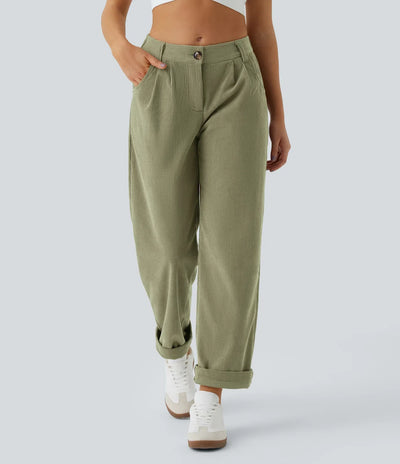 Annette | Comfortabele Broek Met Middelhoge Taille, Ritssluiting En Zijzakken