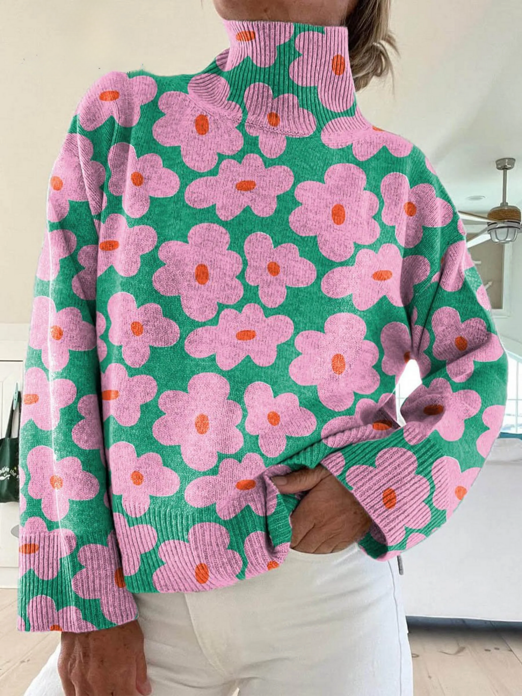 Alice | Pull rose à fleurs