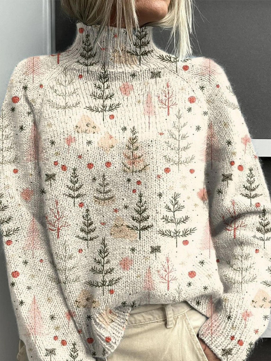 Pull à col roulé de Noël Grace |