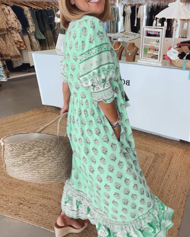 Mana | Robe chic à fleurs et col en V 