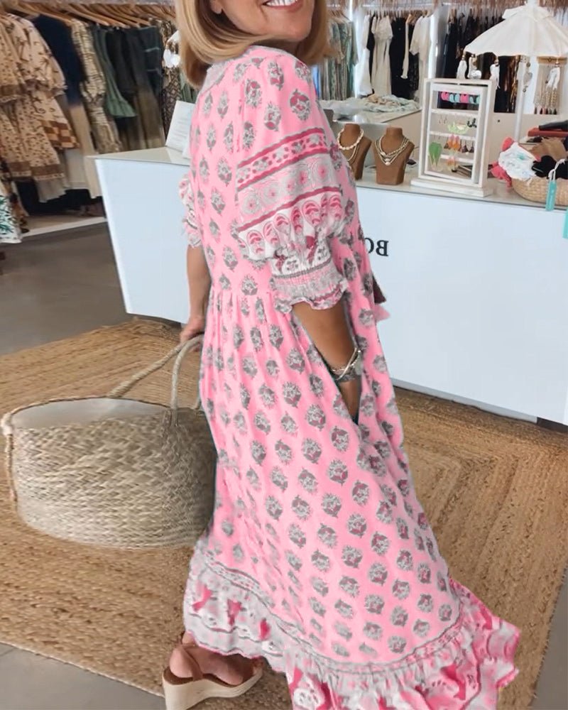 Mana | Robe chic à fleurs et col en V 