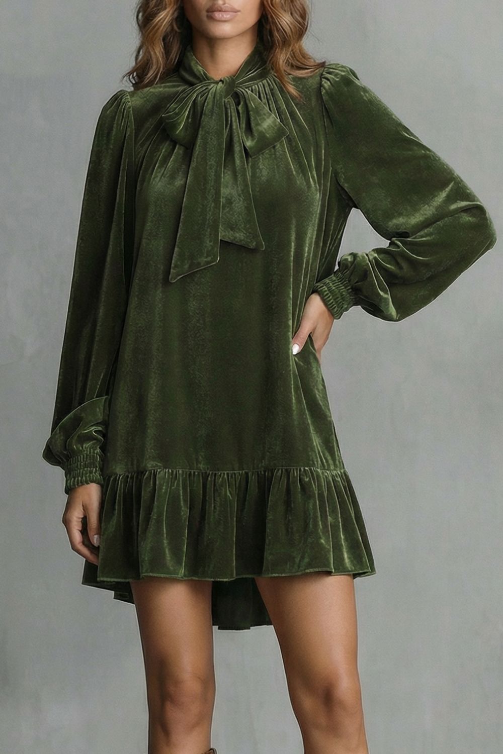 Robe courte Velézia – Détail nœud en velours