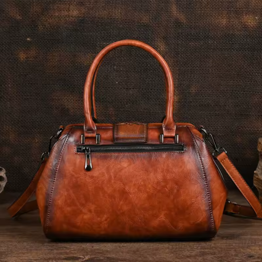 Florina - Sac à main en cuir avec gravure et motif floral
