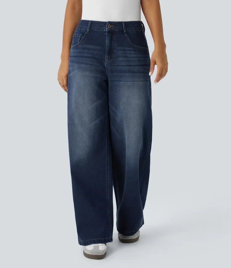 Linda | Comfortabele Jeans Met Handige Ritszakken &amp; Losvallende Elegante Pijpen