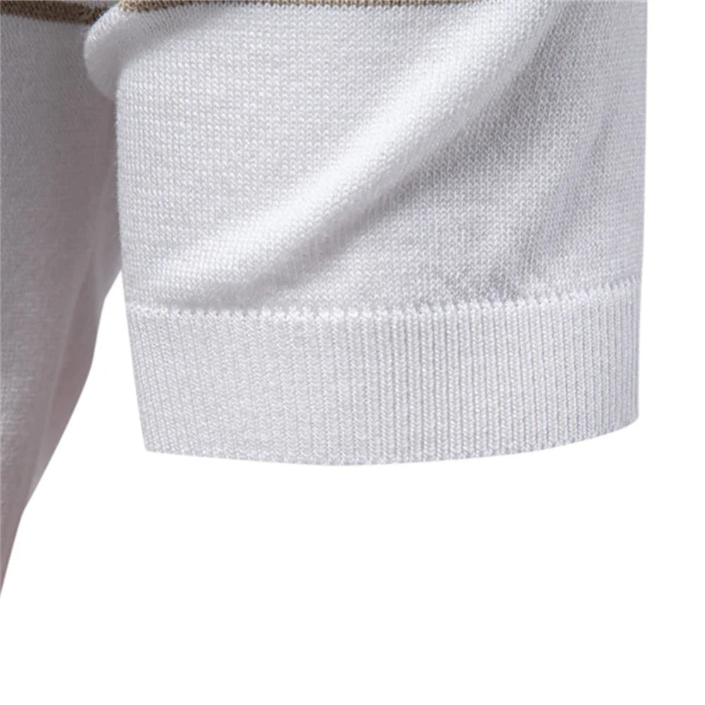 Milan™ | Modern men's polo shirt with zip and contrast stripes
