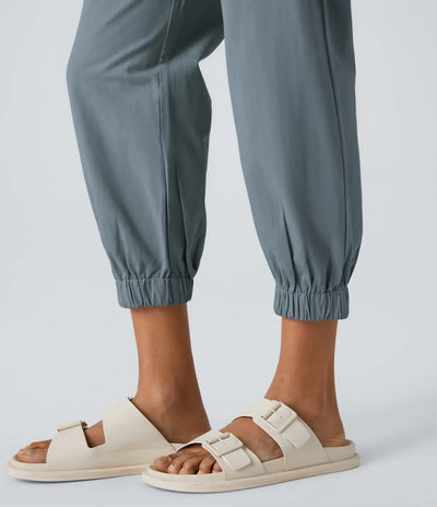 Marianne | Katoenen Broek met Knopen, Rits en Praktische Zakken