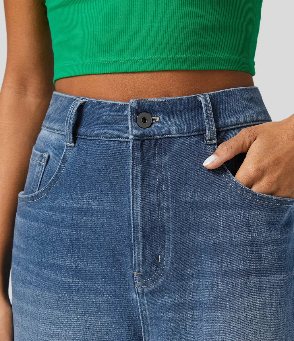 Manouk | Wijde Jeans Met Hoge Taille &amp; Comfortabele Fit
