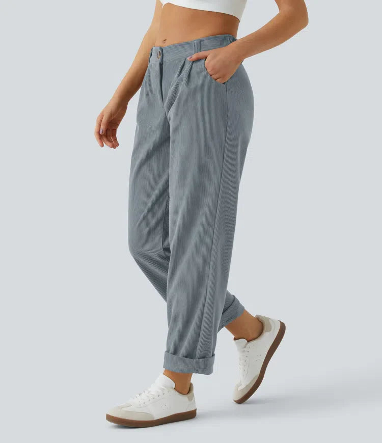 Annette | Comfortabele Broek Met Middelhoge Taille, Ritssluiting Et Zijzakken