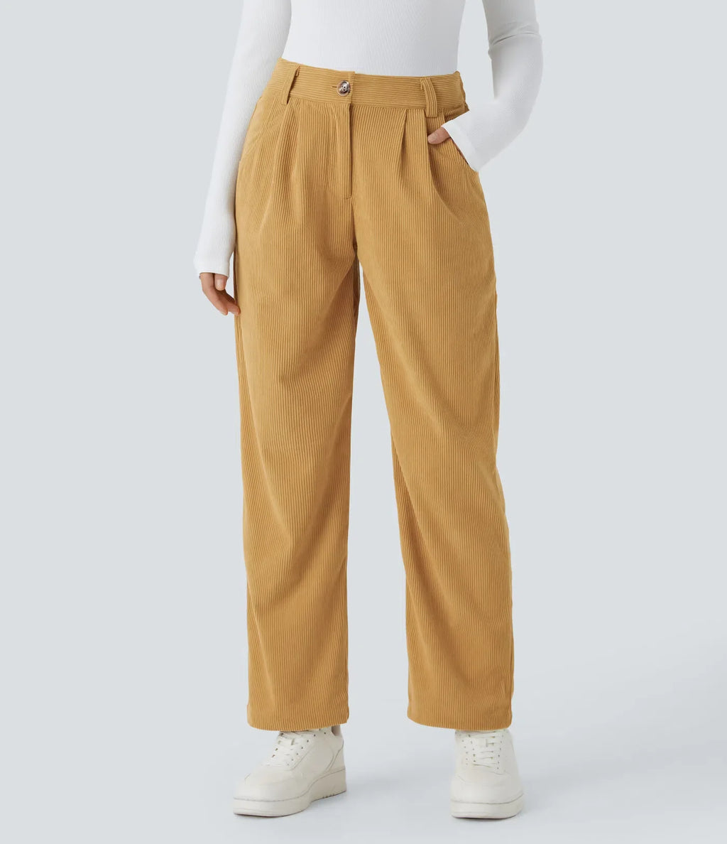 Annette | Comfortabele Broek Met Middelhoge Taille, Ritssluiting Et Zijzakken