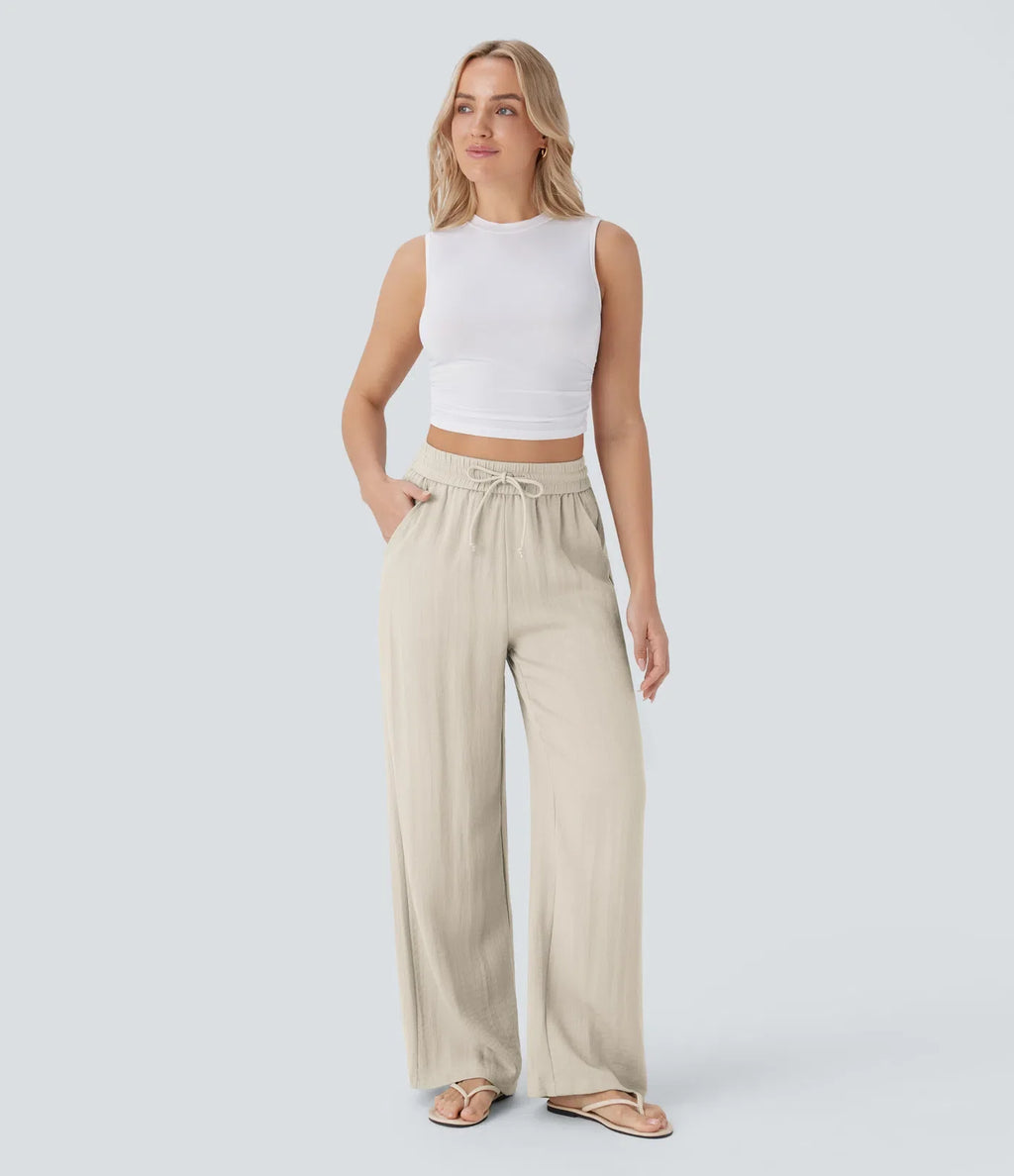 Lisa | Comfortabele &amp; Luchtige Linnen Broek met Elegante Pijpen | 1+1 Free