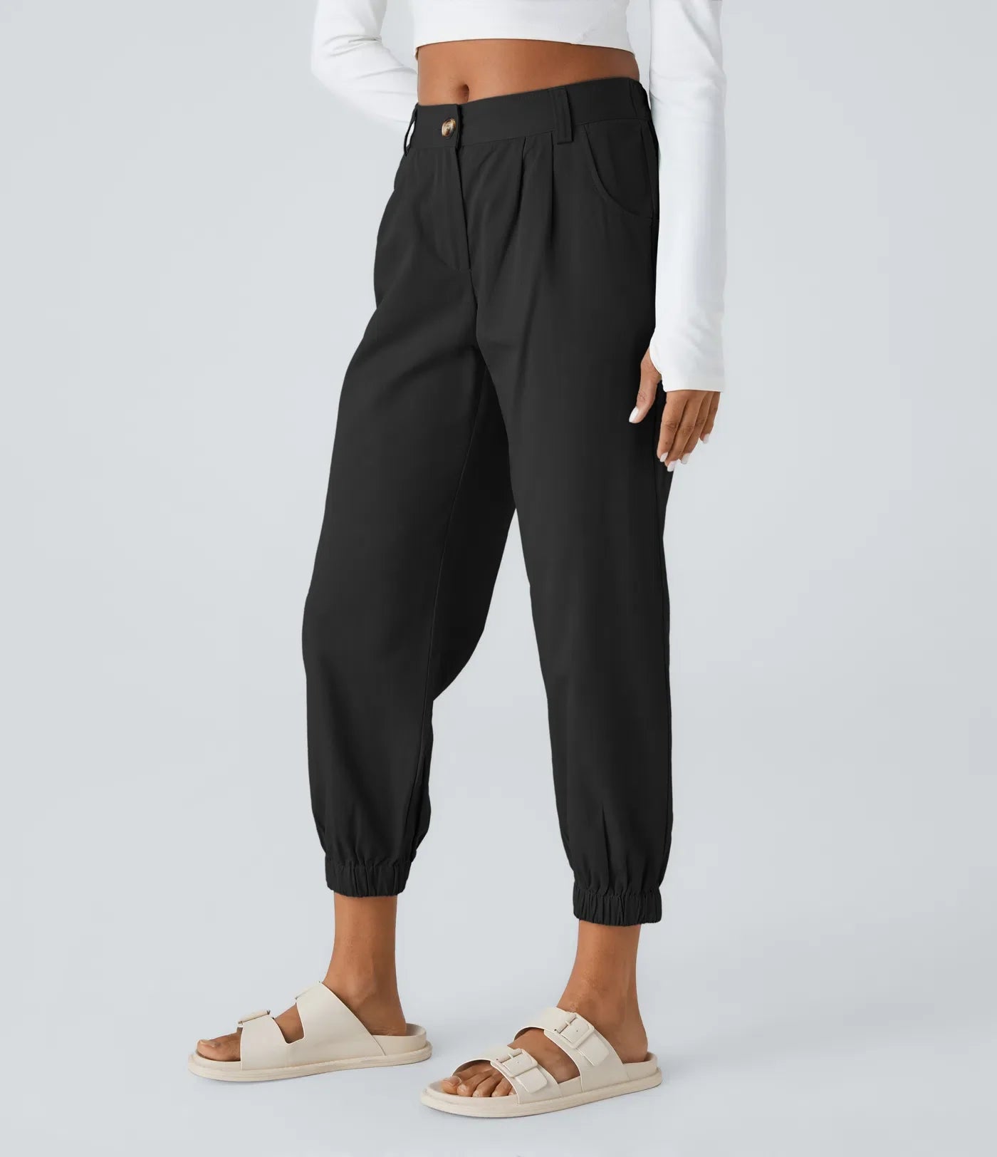 Marianne | Katoenen Broek avec Knopen, Rits et Praktische Zakken