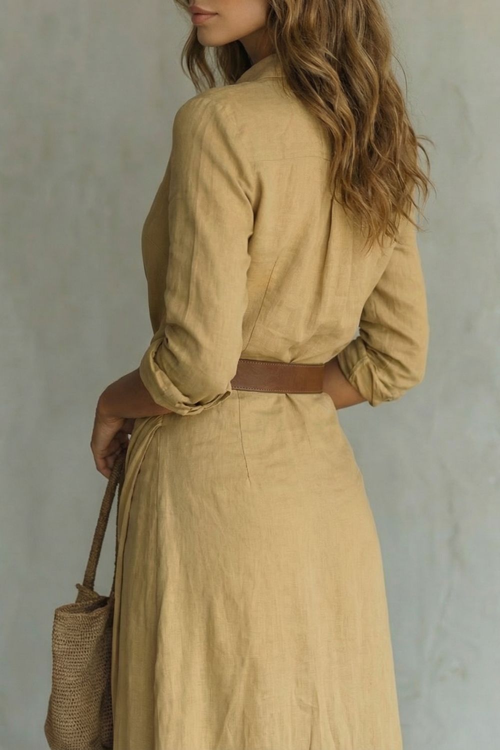 Azura – Robe portefeuille boutonnée – Robe longue ceinturée