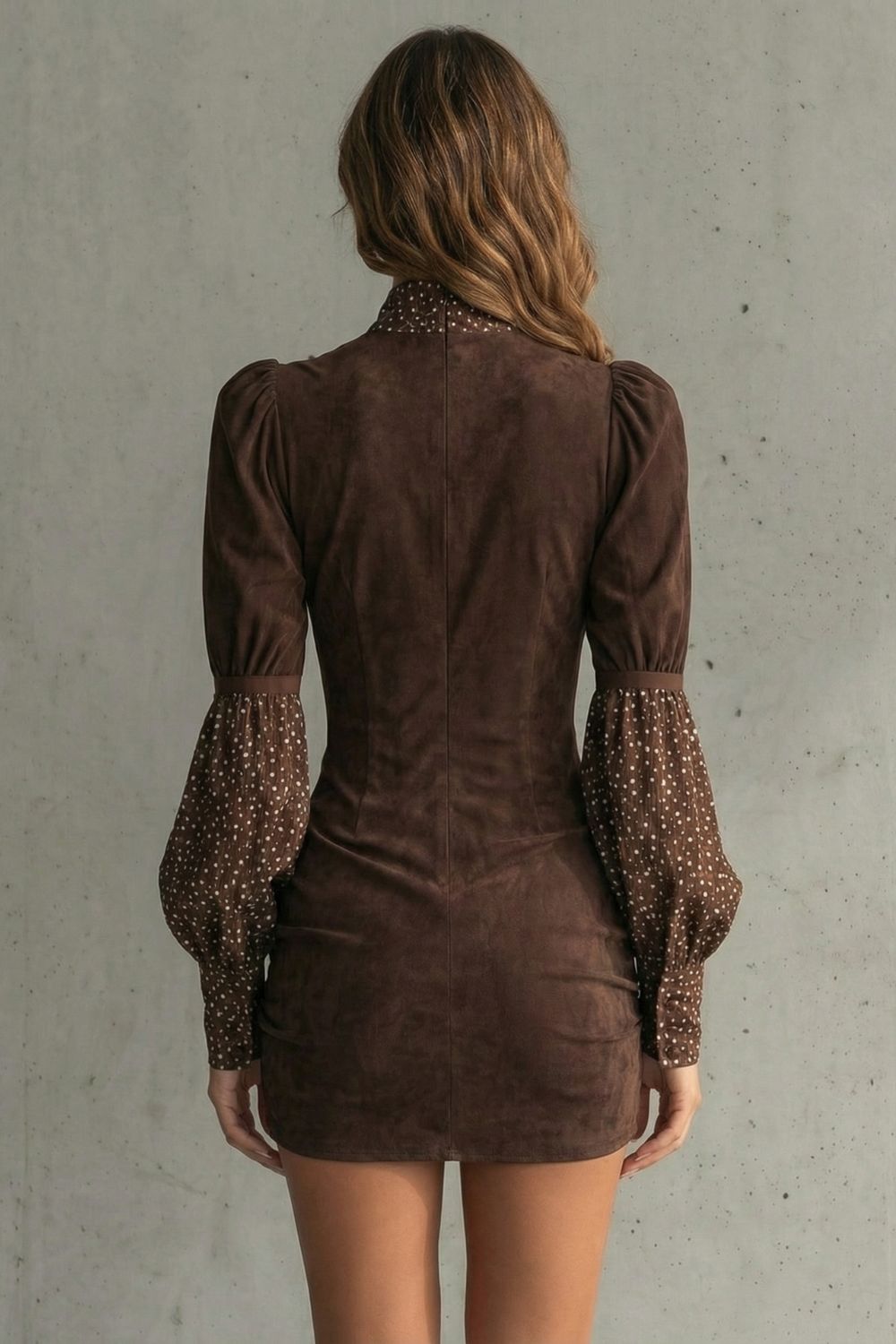 Serelinne – Robe mini vintage à manches bouffantes
