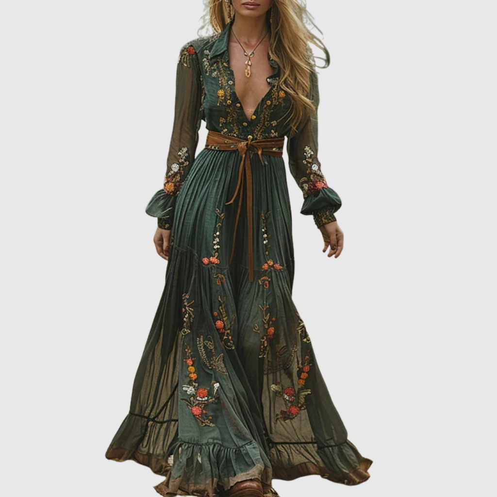 Alina Soleil | Robe maxi bohème romantique