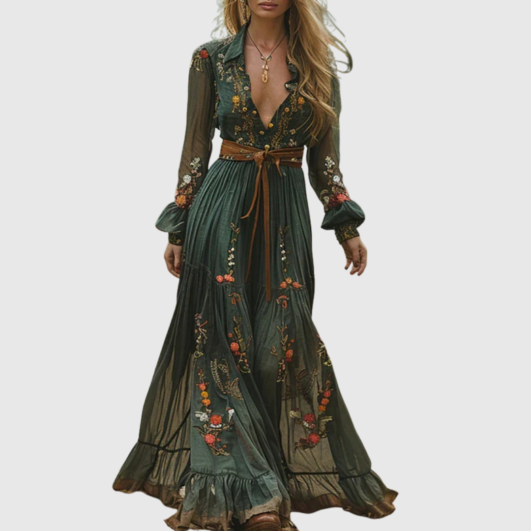 Alina Soleil | Robe maxi bohème romantique