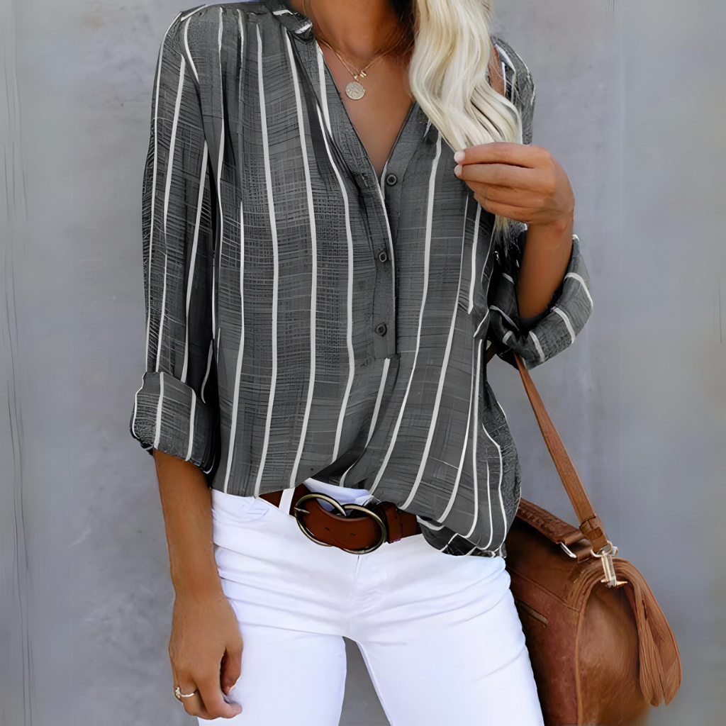Monica™ | Trendy striped women's blouse