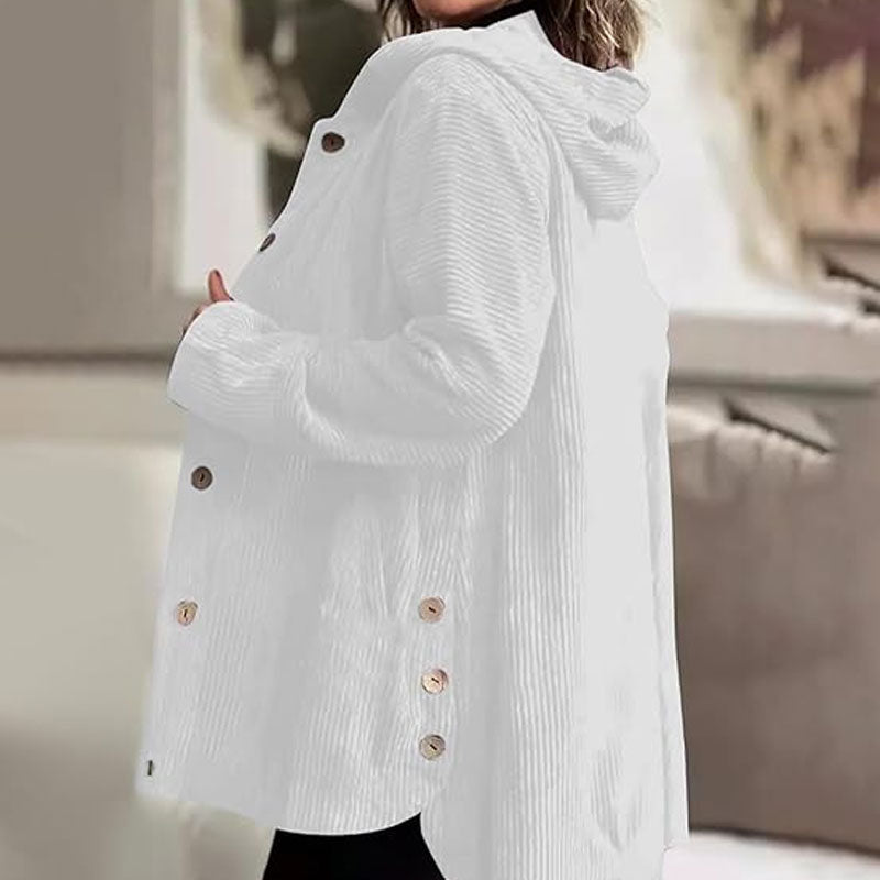 Veste à hoode en velours casual pour l'automne 